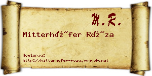 Mitterhöfer Róza névjegykártya