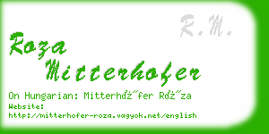 roza mitterhofer business card